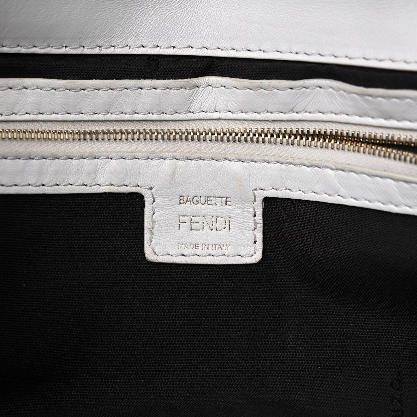 Nappa FF 1974 Embossed Baguette White