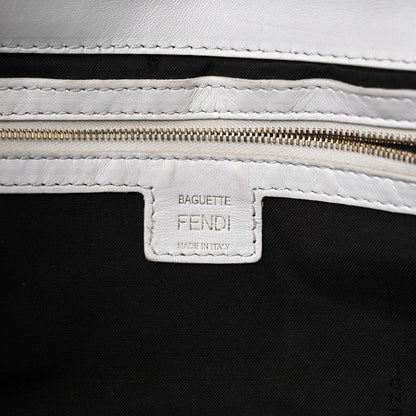 Fendi Nappa FF 1974 Embossed Baguette White 6 of 16