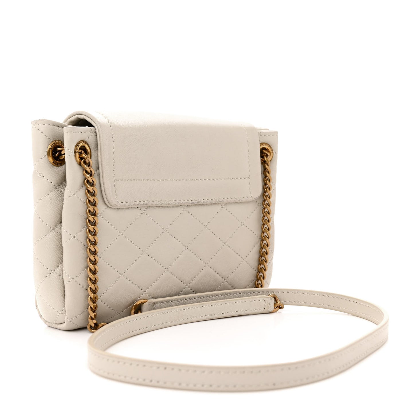 Lambskin Quilted Monogram Mini Nolita Blanc Vintage