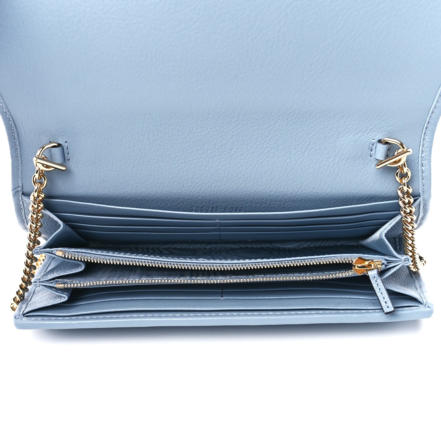 Gucci Roxy Calfskin Blondie Continental Chain Wallet Cloudy Blue 5 of 11