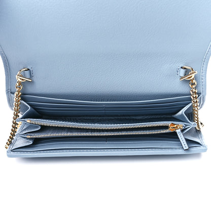 Gucci Roxy Calfskin Blondie Continental Chain Wallet Cloudy Blue 5 of 11