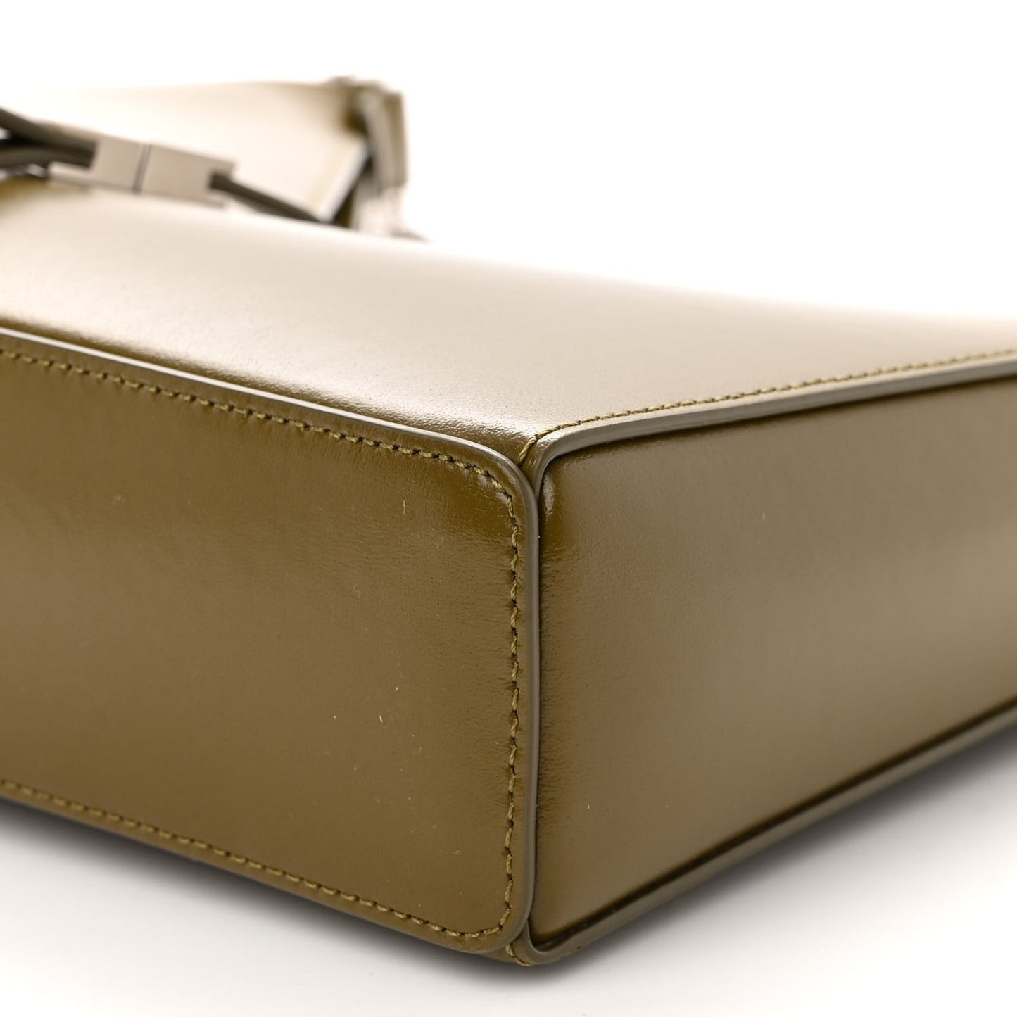 Box Calfskin Small Cut Out Shoulder Bag Green