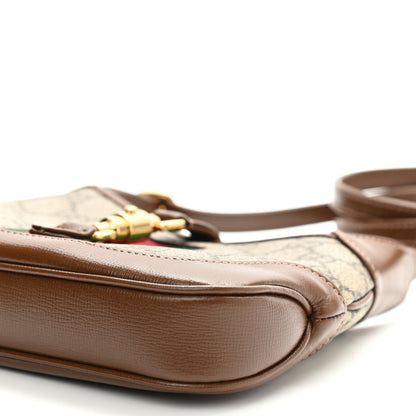 Gucci GG Supreme Monogram Azalea Calfskin Web Mini Jackie 1961 Hobo Beige Ebony Brown Sugar 10 of 10