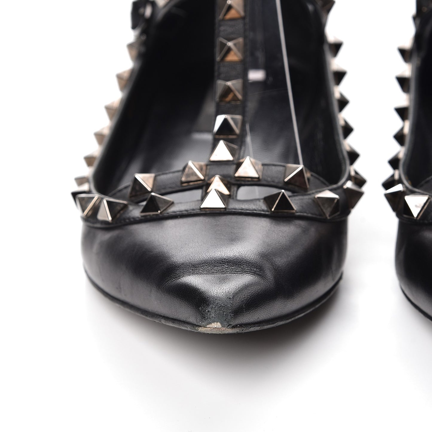 Nappa Rockstud Cage Ballerina Flats 36.5 Black