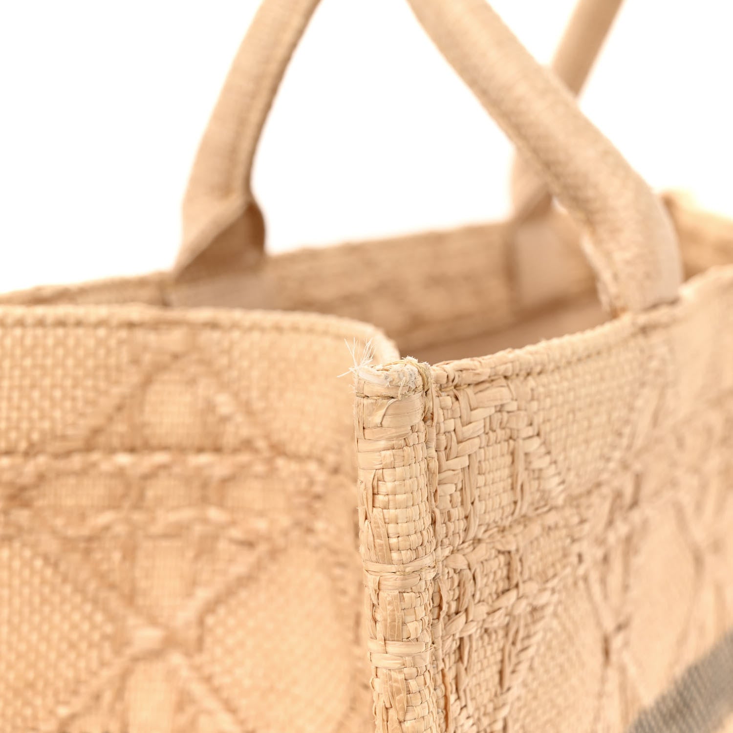 Christian Dior CHRISTIAN DIOR Raffia Cannage Medium Book Tote Natural 14 of 16
