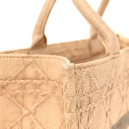 Christian Dior CHRISTIAN DIOR Raffia Cannage Medium Book Tote Natural 14 of 16