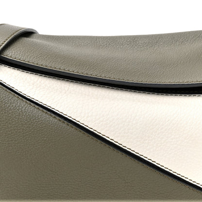 Loewe Calfskin Small Puzzle Bag Black Grey White 7 of 9