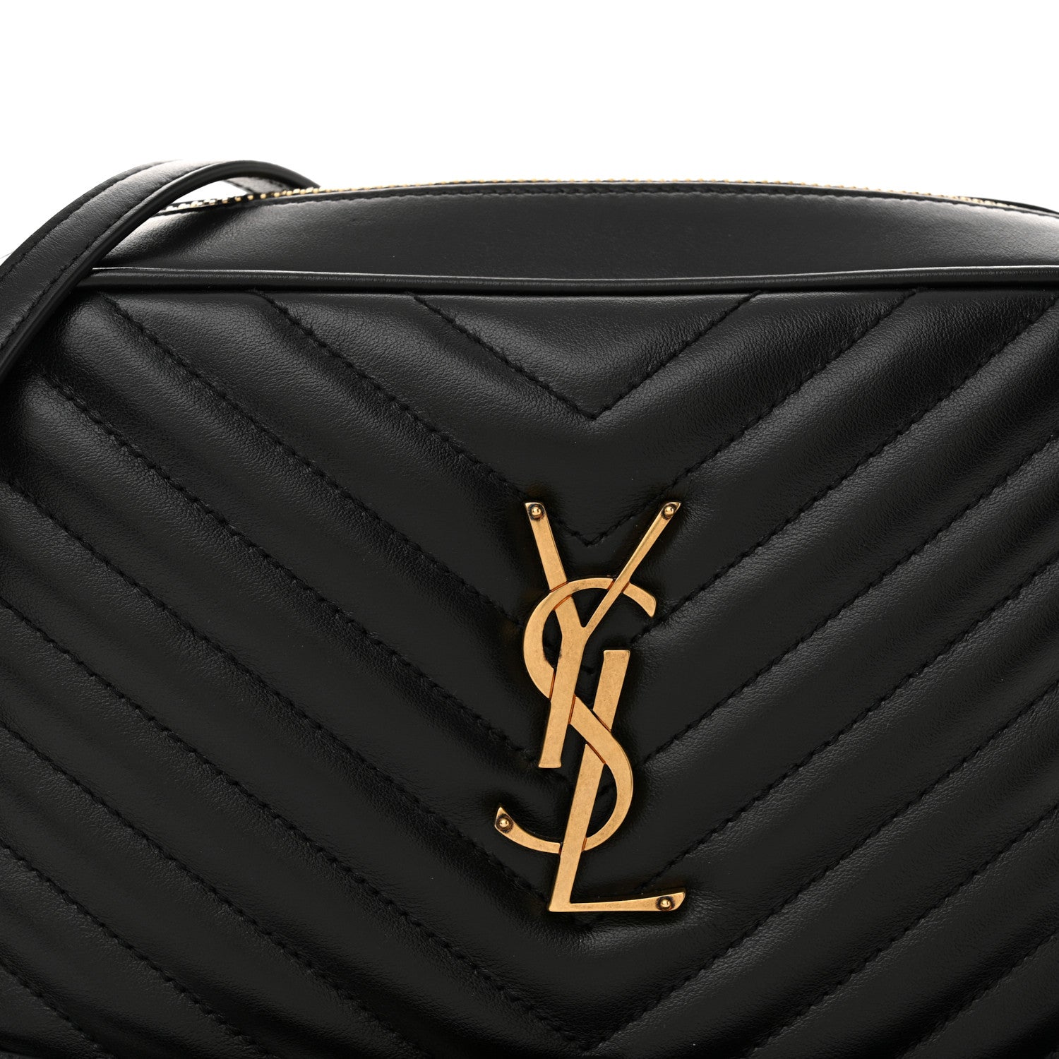 Saint Laurent Calfskin Matelasse Monogram Lou Camera Bag Black 8 of 11