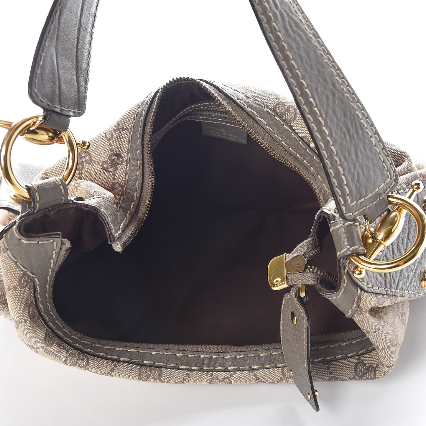 Monogram Medium Jockey Hobo Grey