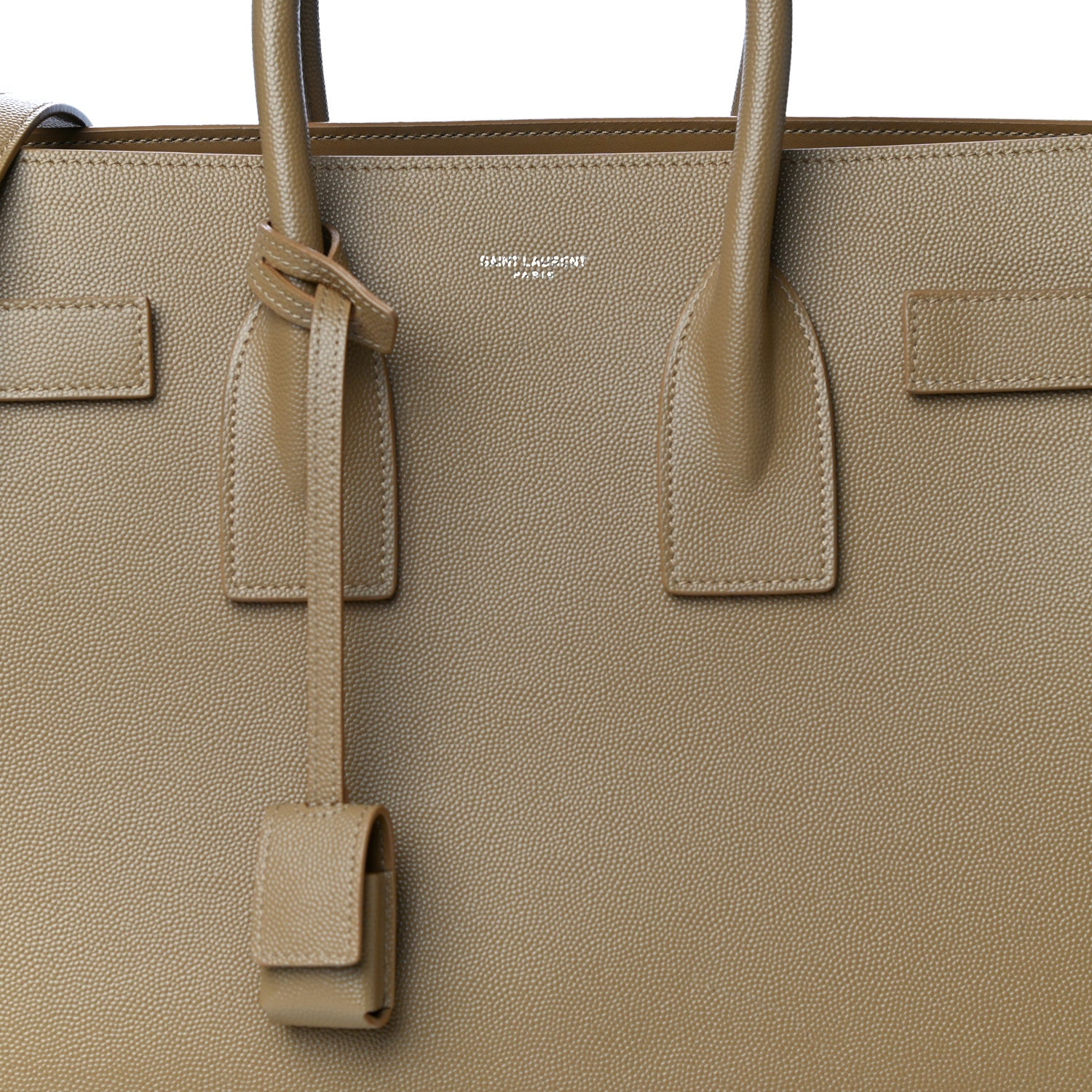 Saint Laurent Grained Calfskin Small Sac De Jour Taupe 8 of 14
