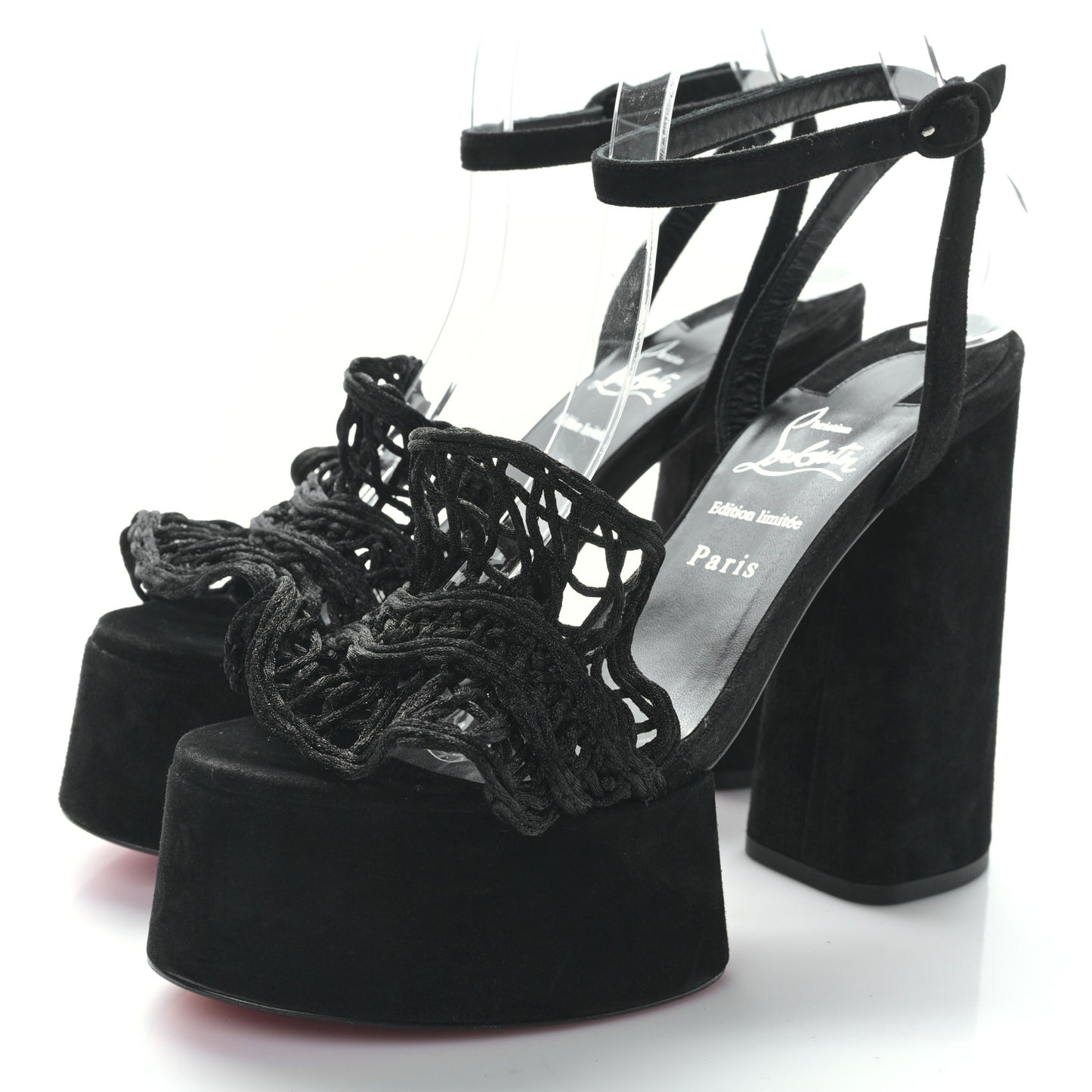 Velvet Kid Resille Deia Frou Alta Sandals 38 Black
