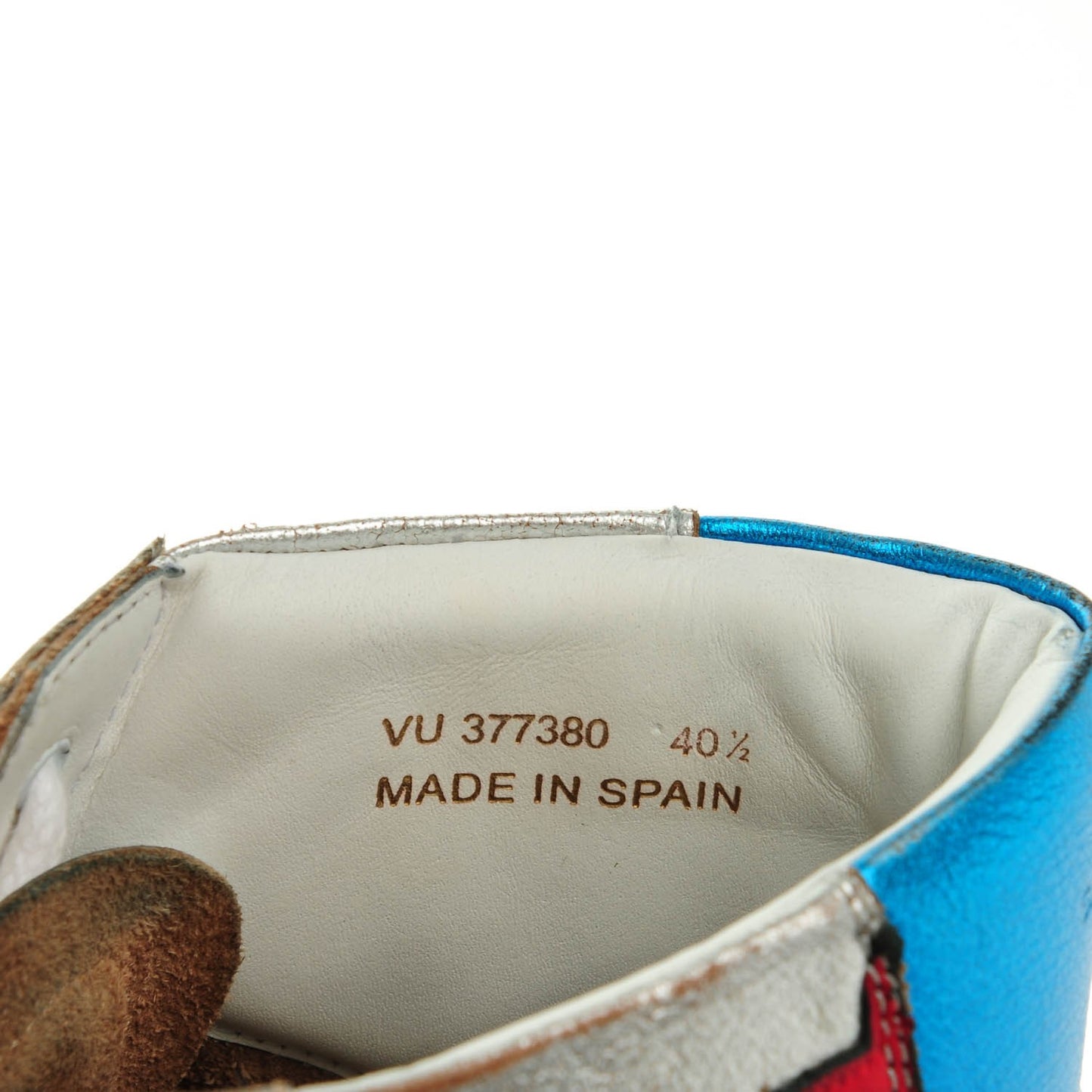 Metallic Nappa Stars High Top Sneakers 40.5 Silver