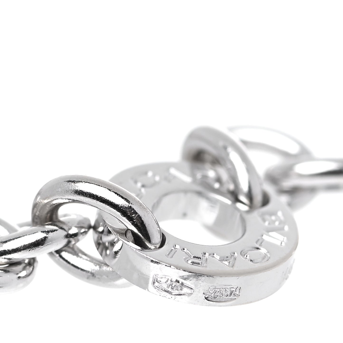 18K White Gold Diamond Disc Charm Bracelet