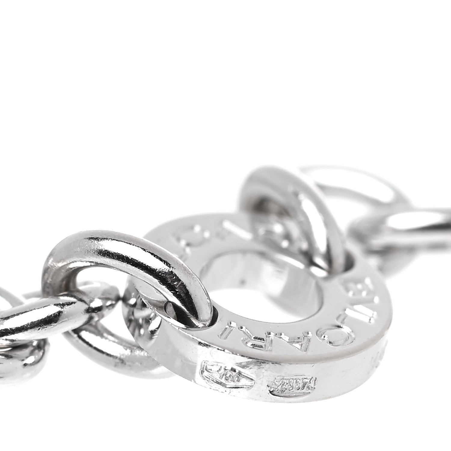 Bulgari 18K White Gold Diamond Disc Charm Bracelet 7 of 7