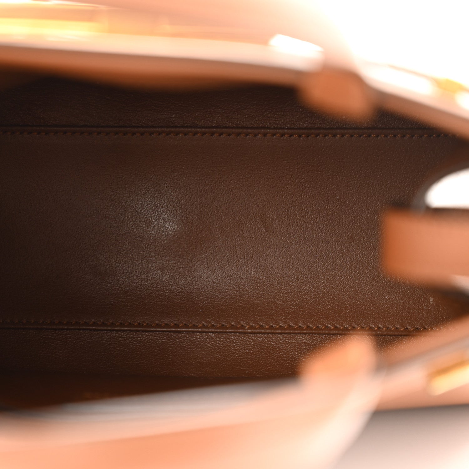 Saint Laurent Smooth Calfskin Manhattan Nano Shopper Tote Cognac