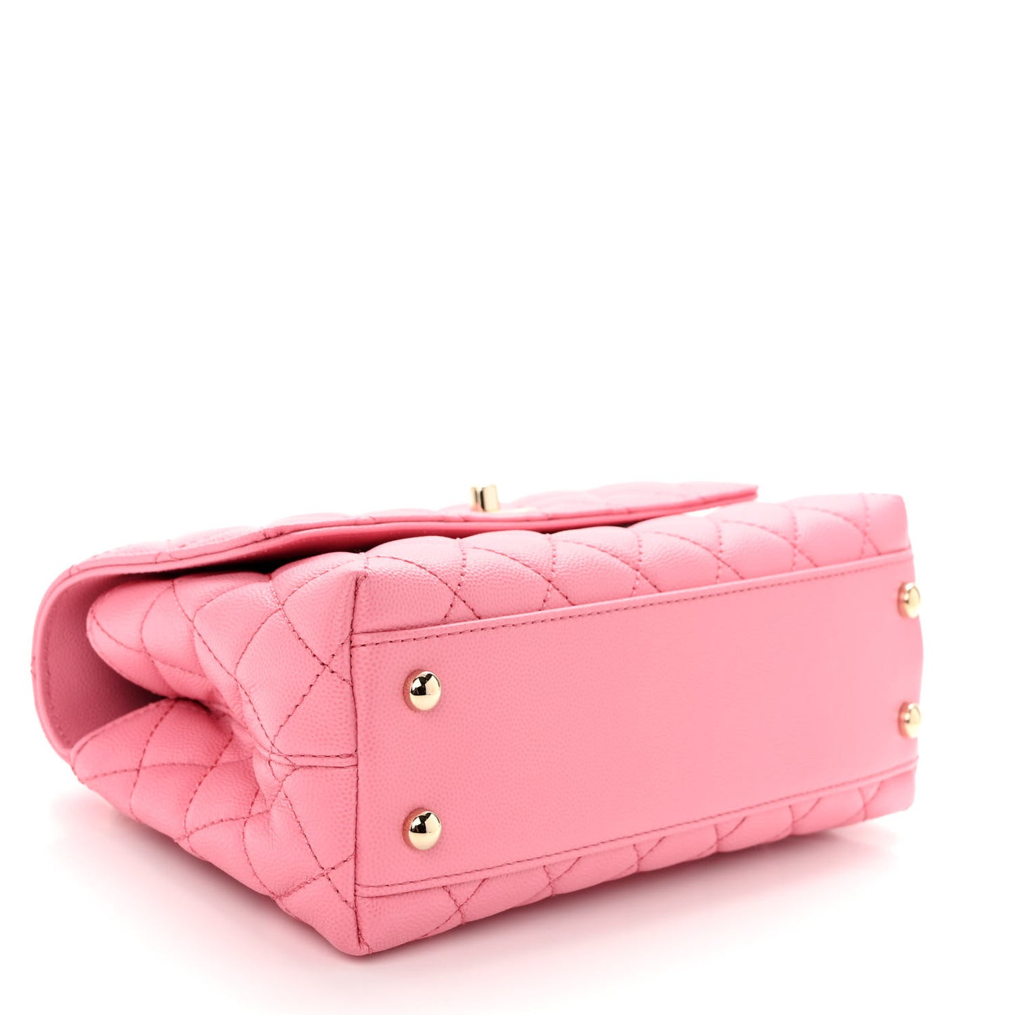 Caviar Quilted Mini Coco Chain Handle Flap Pink