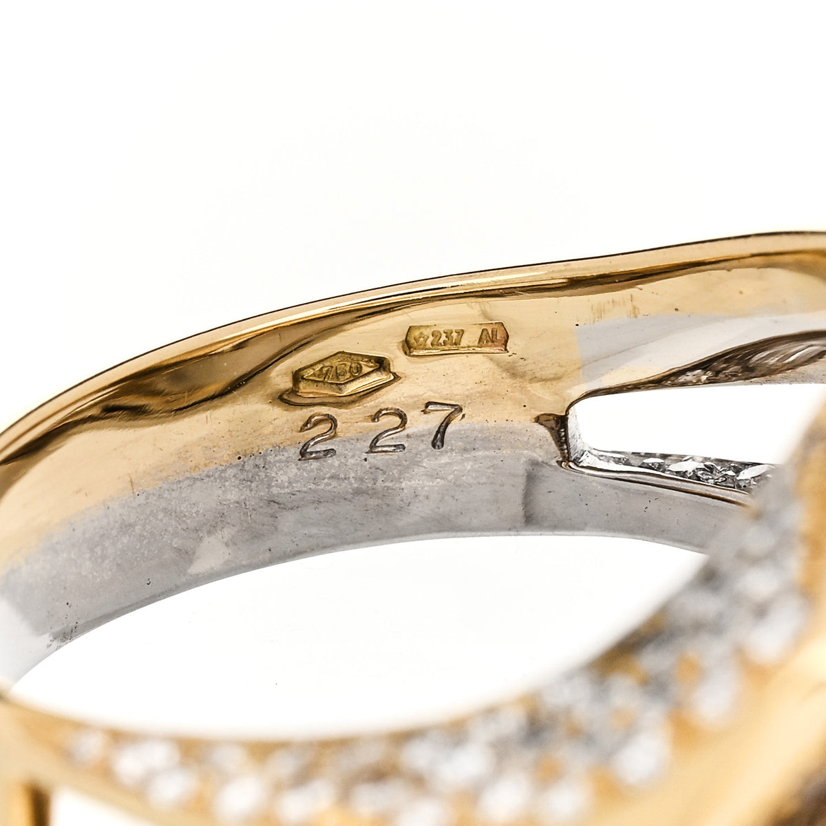 Parker & West by FASHIONPHILE 18K Yellow White Gold Diamond 2.27ctw Pave Cocktail Ring 55 7.25 10 of 10