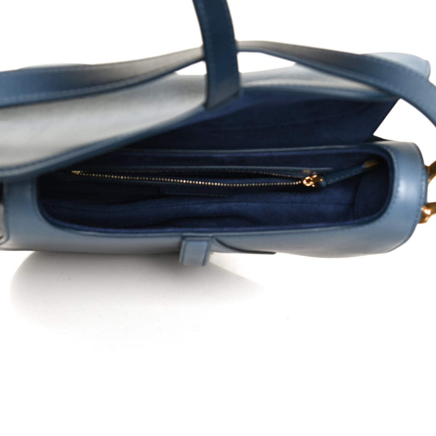 Calfskin Gradient Saddle Bag Indigo Blue