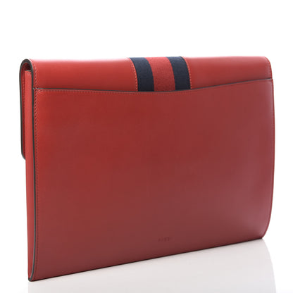 Gucci Calfskin Maxi Sylvie Clutch Red 3 of 9