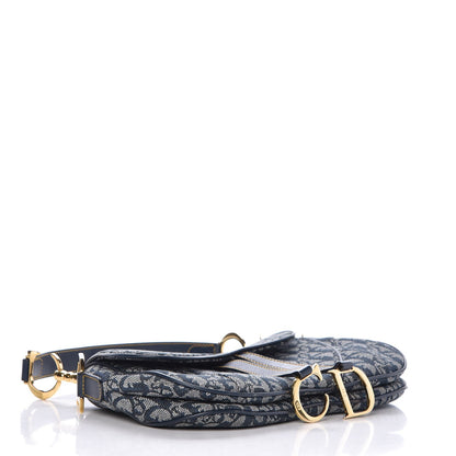 Christian Dior Monogram Double Saddle Bag Navy Blue 4 of 7