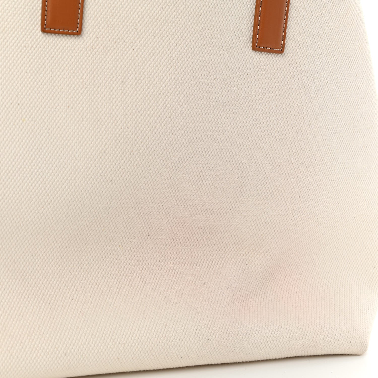 Celine Canvas Calfskin Logo Print Small Horizontal Cabas Natural Tan 13 of 13