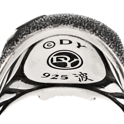 David Yurman Sterling Silver Black Diamond Waves Skull Ring 70 13 5 of 5