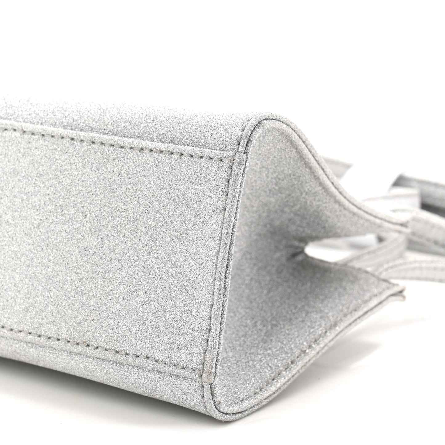 Glitter Microfiber Small Shopping Bag Silver