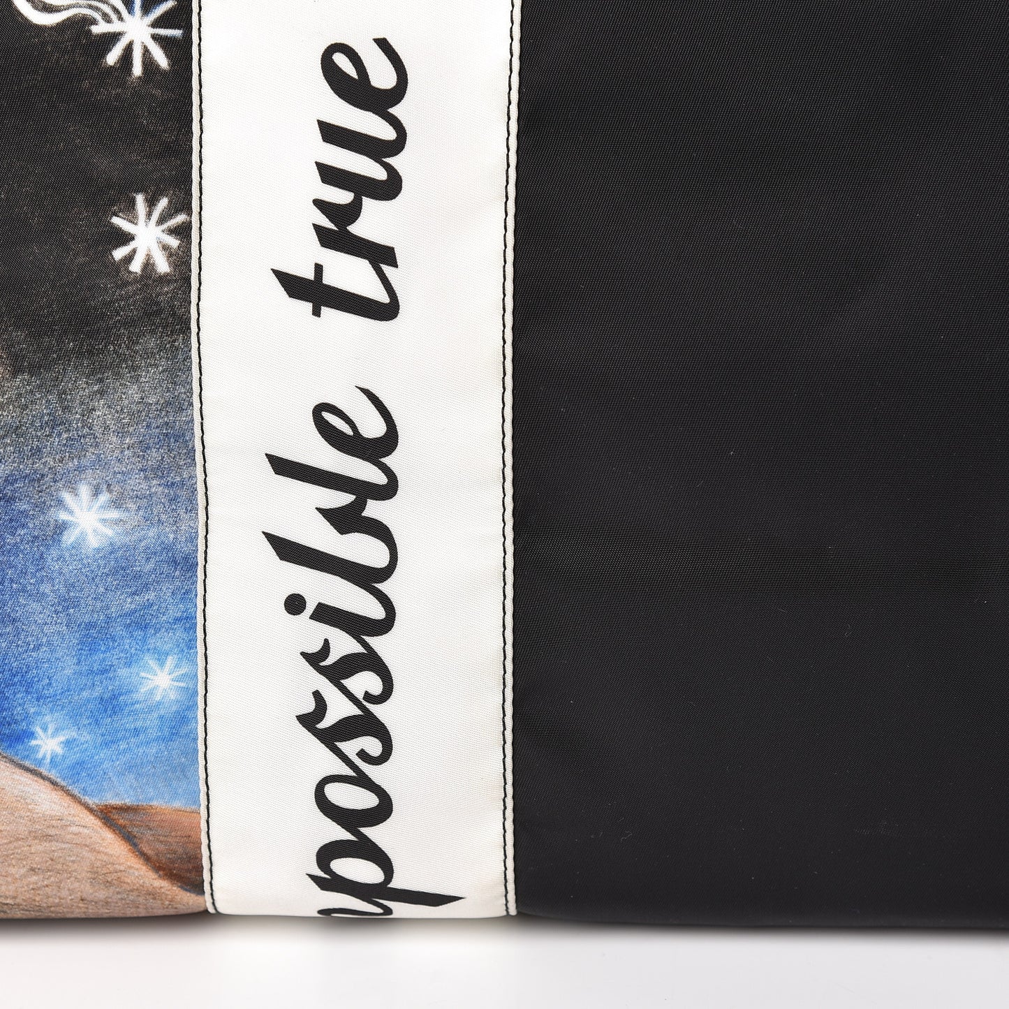 Tessuto Nylon Collage Impossible True Love Printed Tote Blue