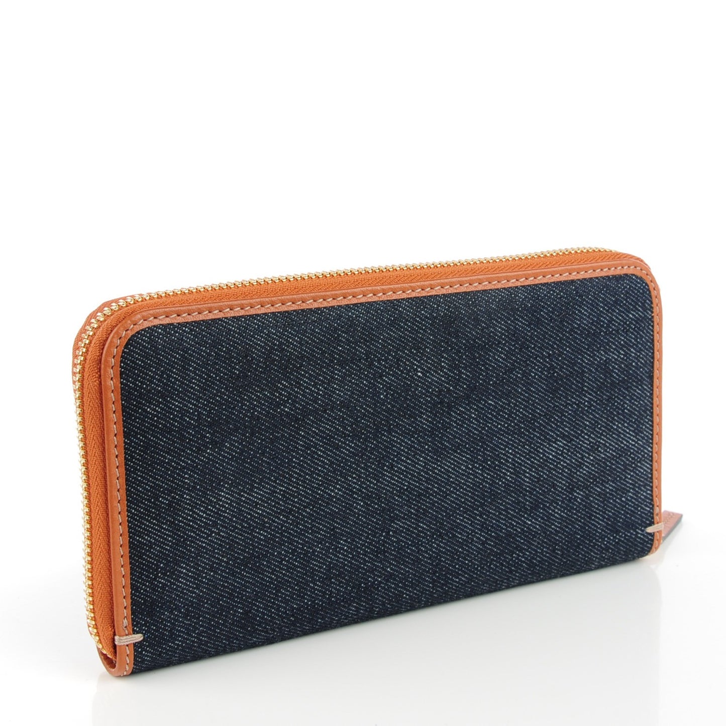 Denim Zip Around Wallet Blue Saffron
