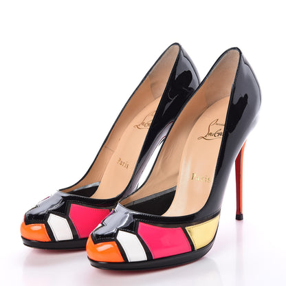 Christian Louboutin Patent Fluo Astrogirl 120 Pumps 38.5 Black Multicolor 3 of 9