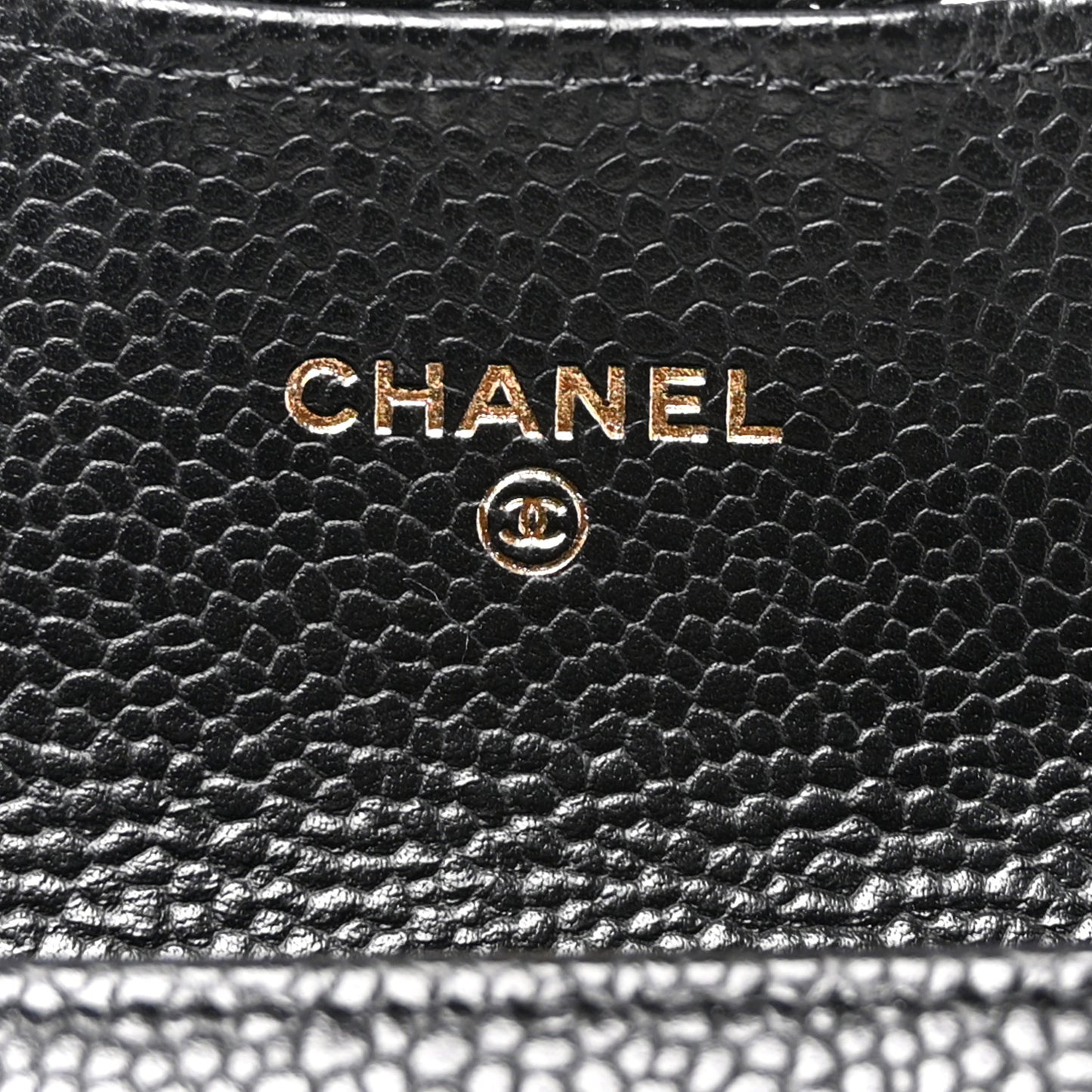 Caviar Quilted Flap Card Holder Wallet Black