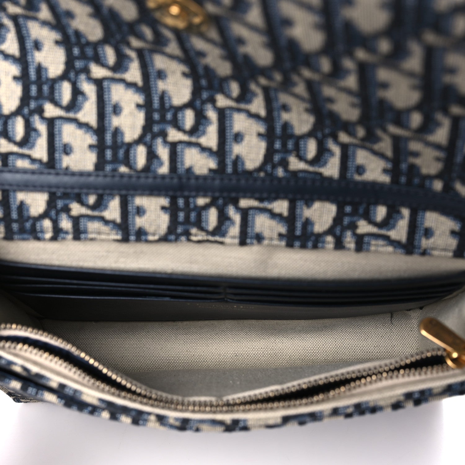 Christian Dior Oblique Saddle Chain Pouch Blue 5 of 9