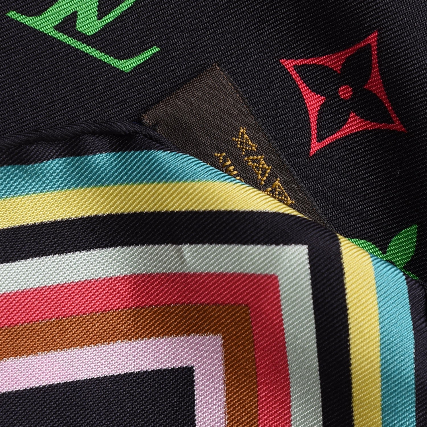 Louis Vuitton Silk Multicolor Eye Love Scarf Black 4 of 9