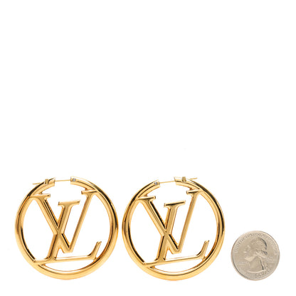 Louis Vuitton Metal Louise Hoop Earrings Gold 2 of 4