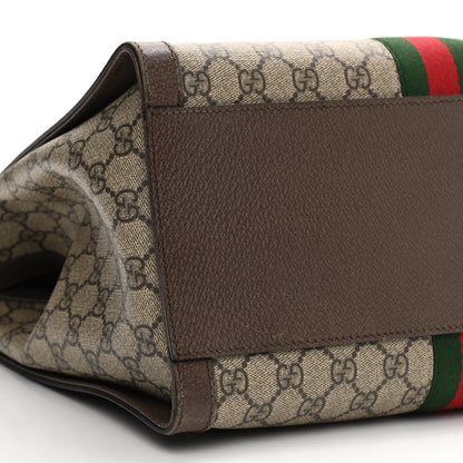Gucci GG Supreme Monogram Web Medium Ophidia Tote Bag Brown 9 of 12