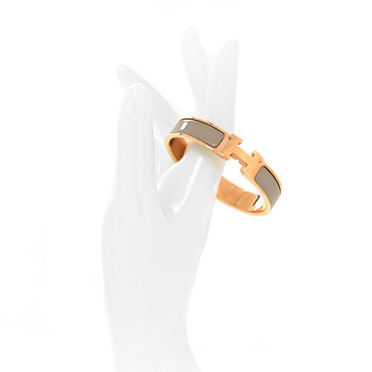 Hermes Enamel Narrow Clic Clac H Bracelet PM Marron Glace 2 of 5