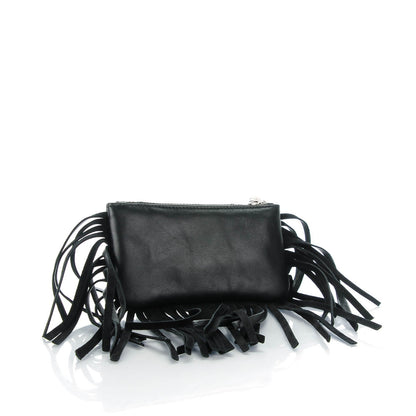 Saint Laurent Calfskin Monogram Small Fringe Key Pouch Black 4 of 15