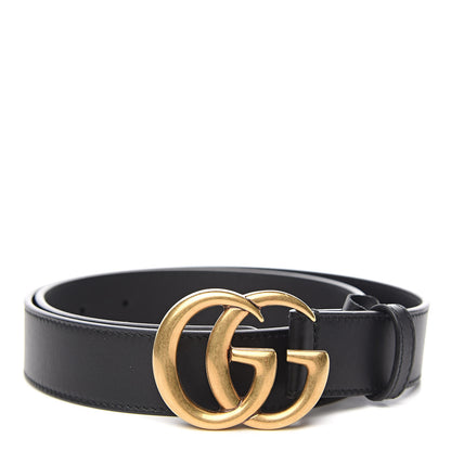 Gucci Calfskin Double G 30mm Belt 80 32 Black 1 of 7