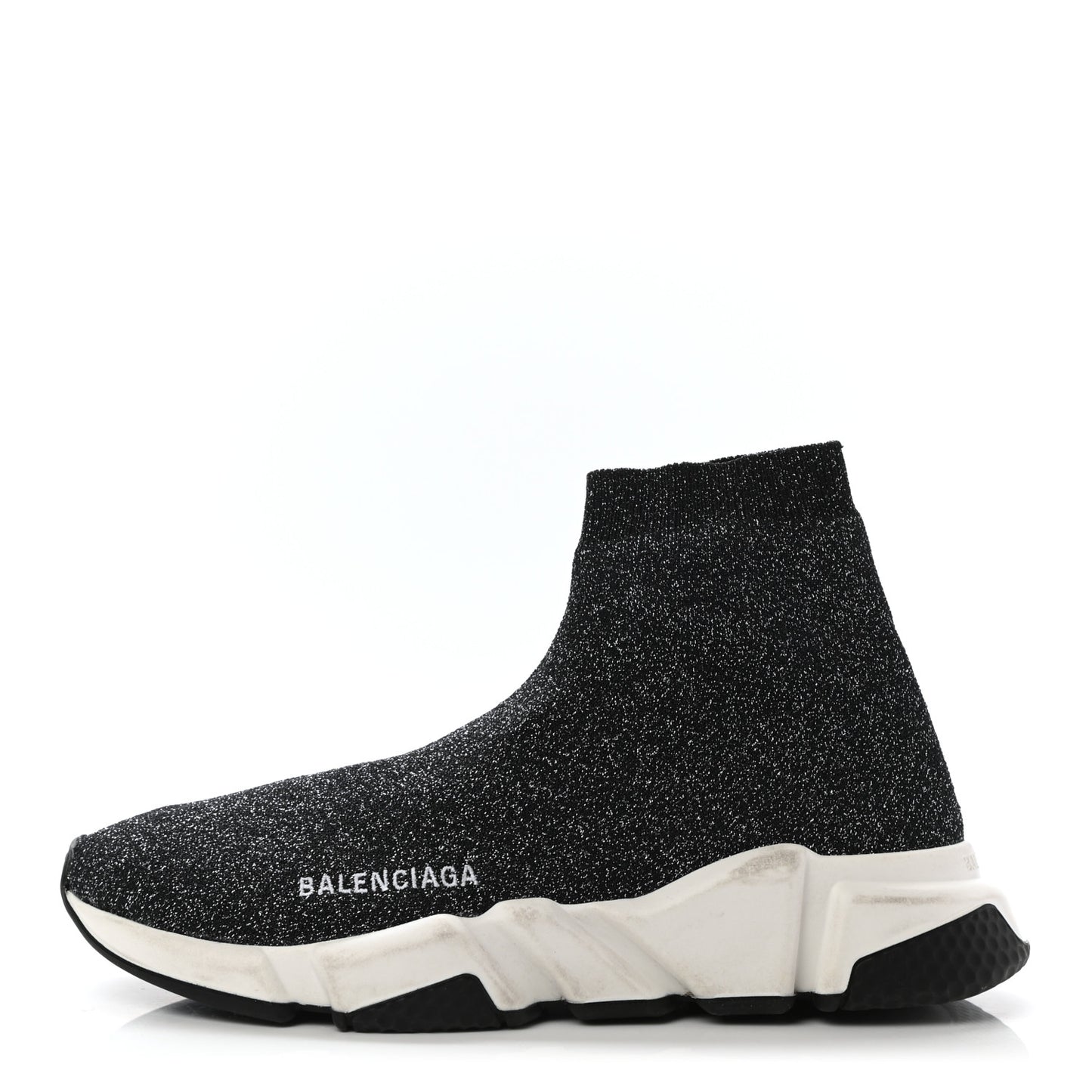Knit Metal Womens Speed Sneakers 38 Black Gold