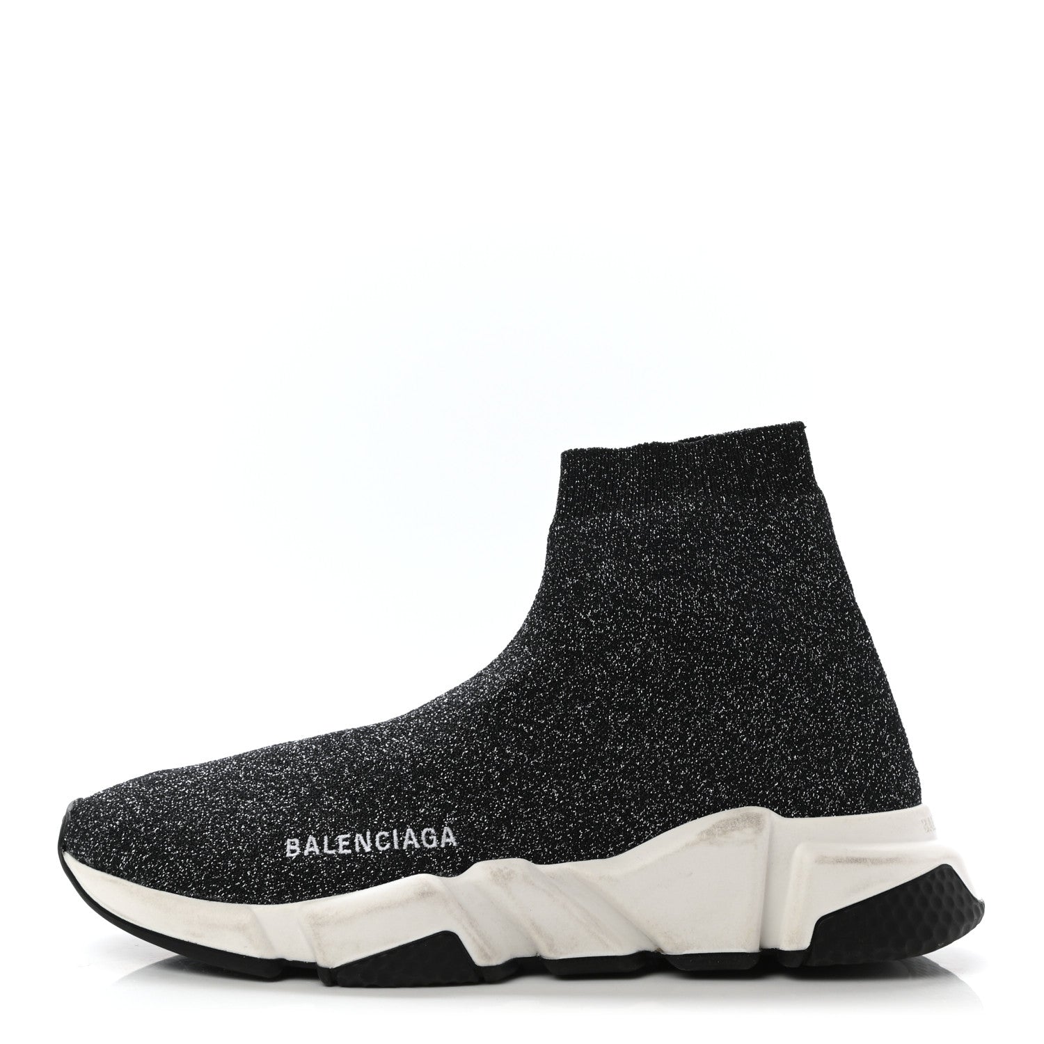 Balenciaga Knit Metal Womens Speed Sneakers 38 Black Gold 1 of 9