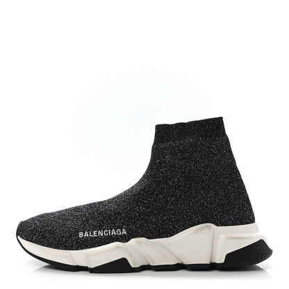 Balenciaga Knit Metal Womens Speed Sneakers 38 Black Gold 1 of 9