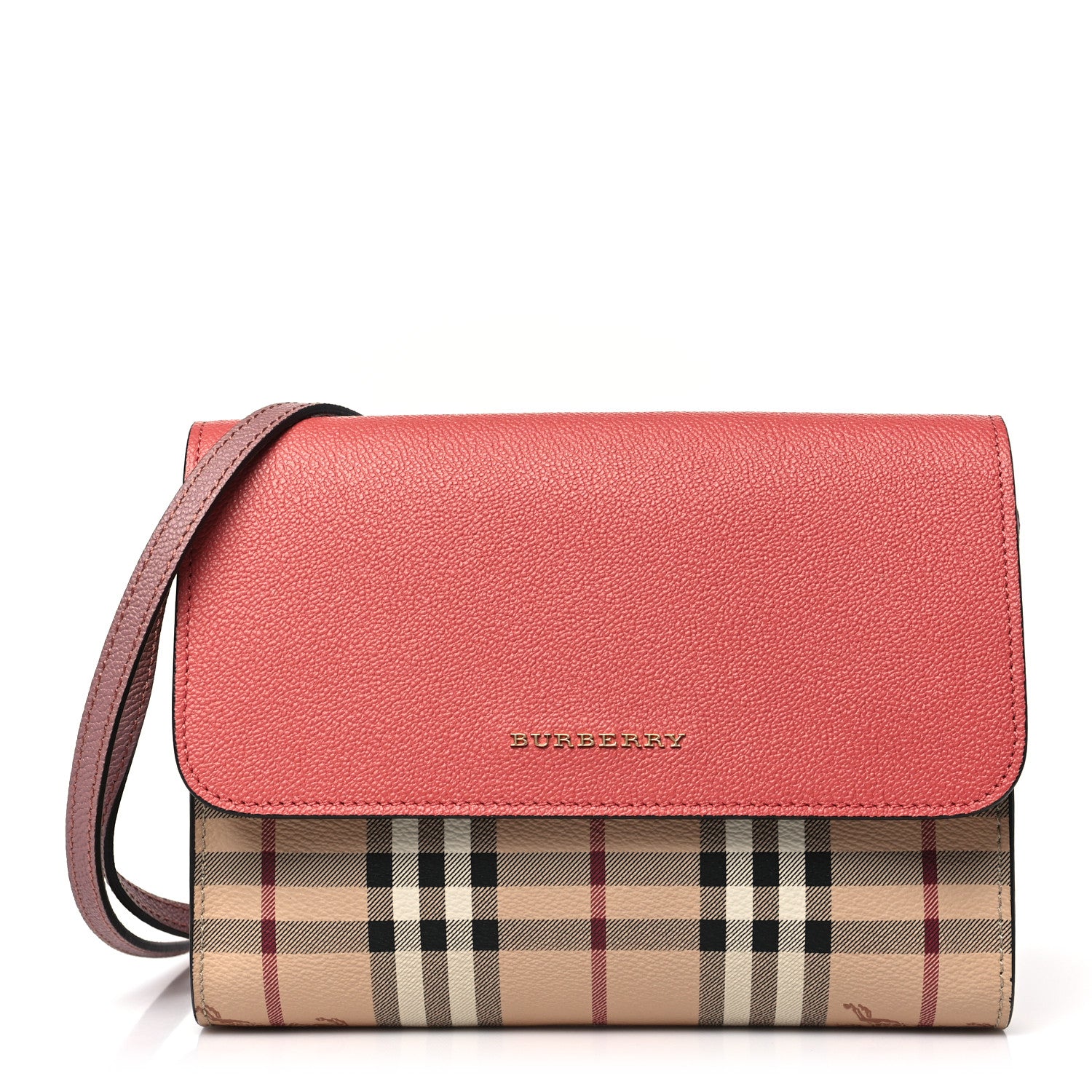 Burberry Derby Calfskin Haymarket Check Small Loxley Crossbody Cinnamon Red Multicolor 1 of 8