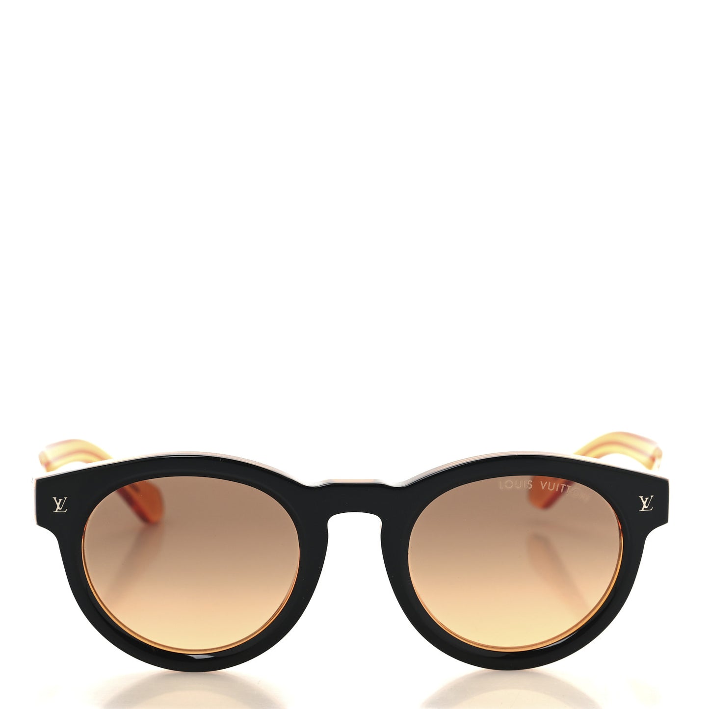 Acetate LV Urban Round Sunglasses Z2404W Black Orange