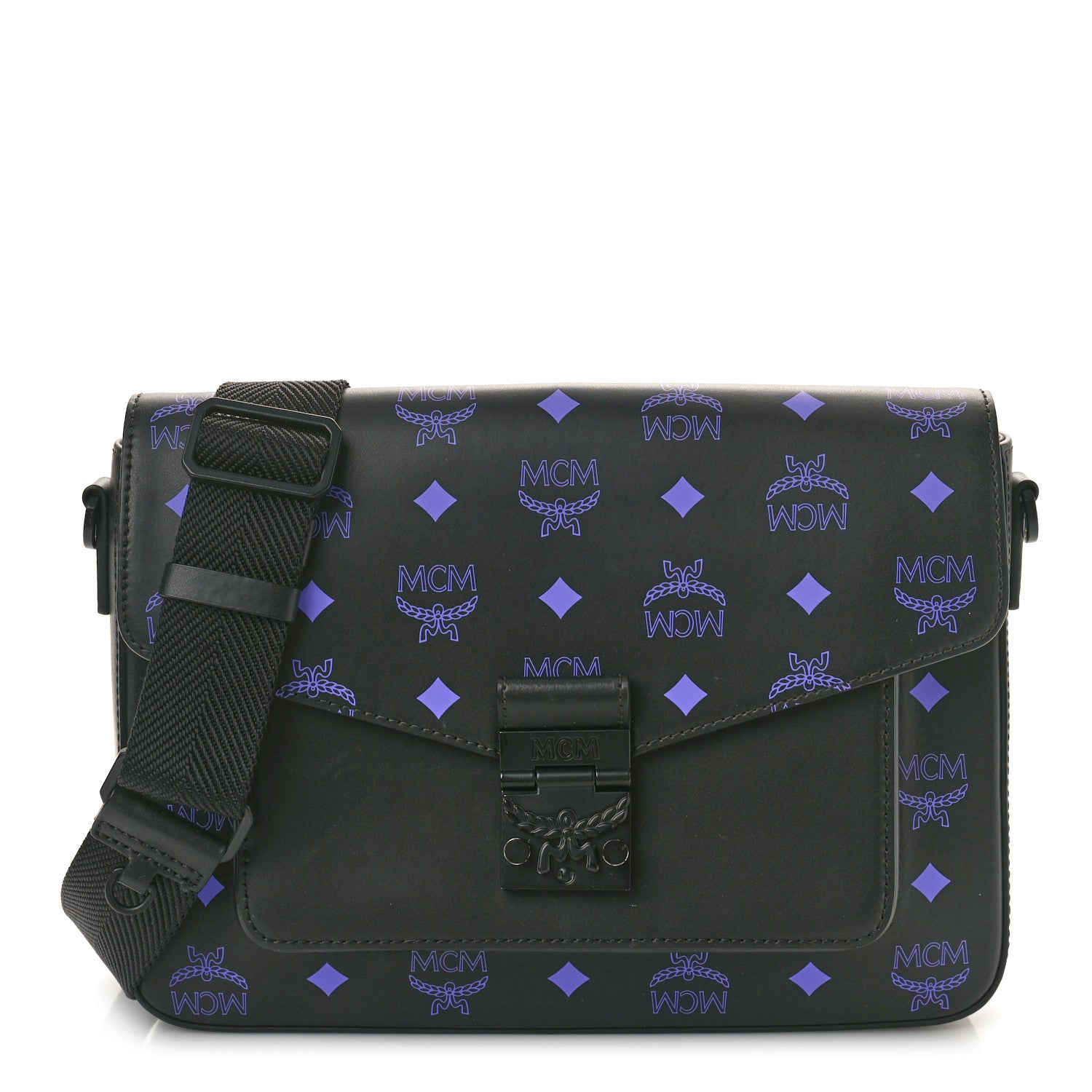 MCM Calfskin Color Splash Logo Small Millie Crossbody Belt Bag Dahlia Purple 1 of 9