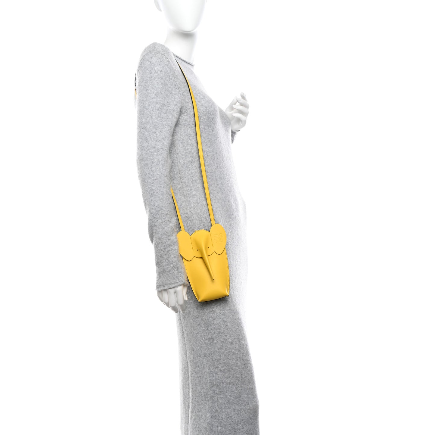 Calfskin Elephant Pouch Crossbody Bag Yellow