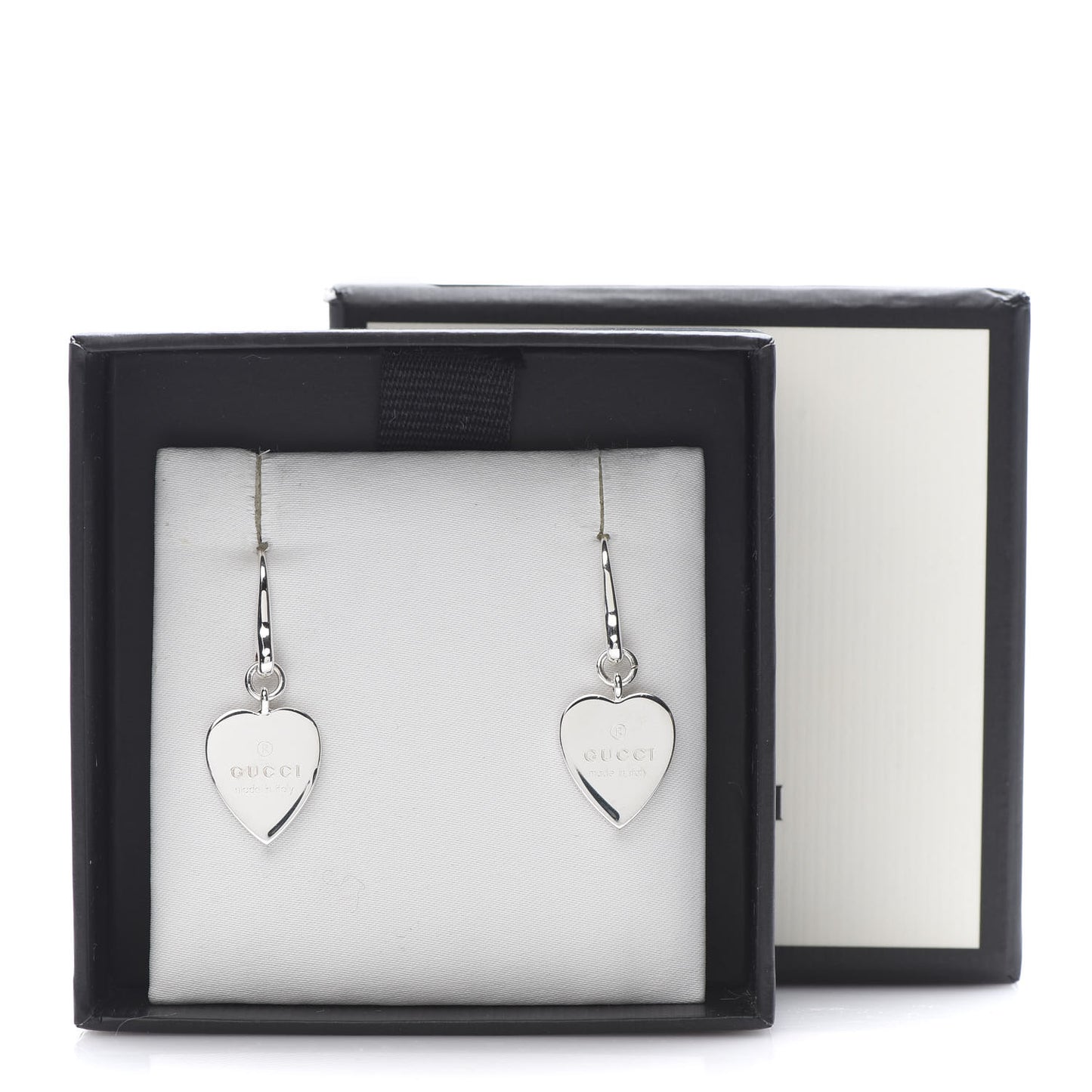 Sterling Silver Trademark Heart Drop Earrings
