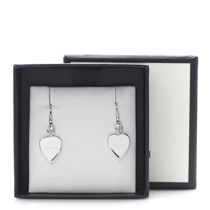 Gucci Sterling Silver Trademark Heart Drop Earrings 5 of 5