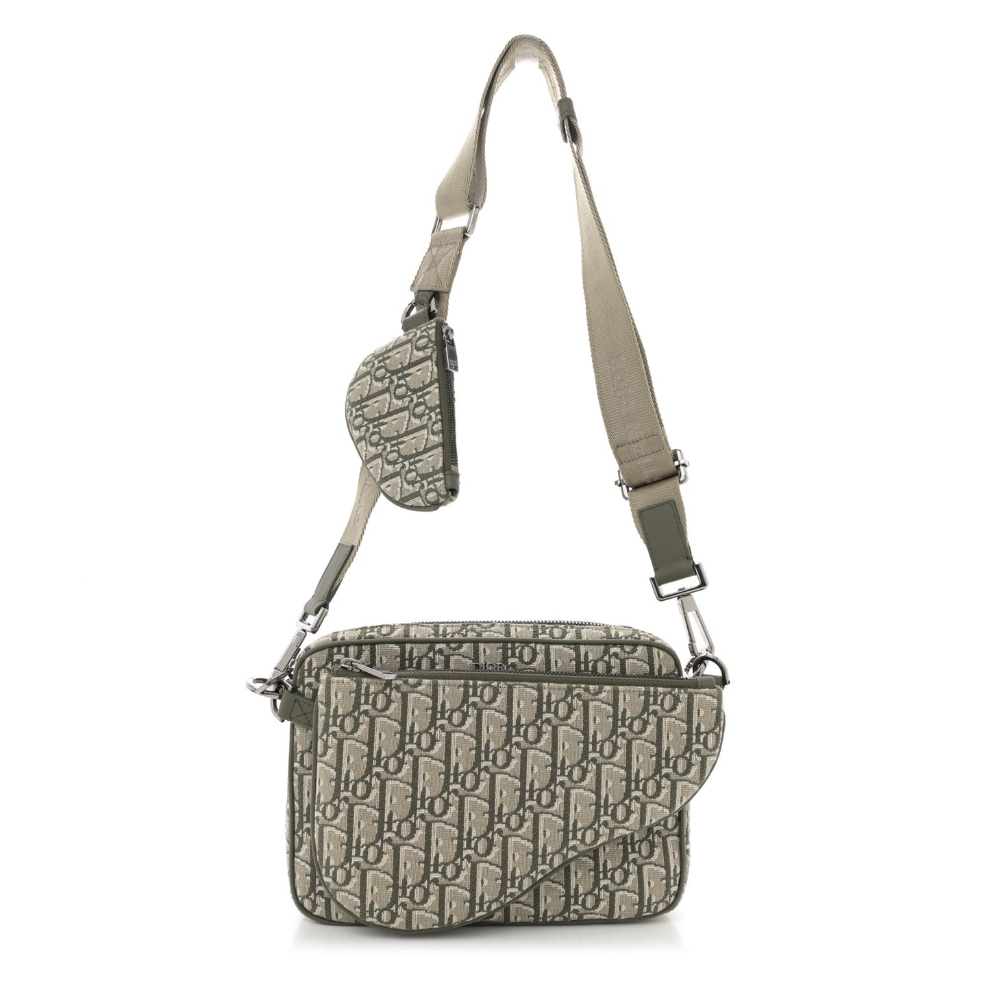 Oblique Saddle Triple Pouch Green