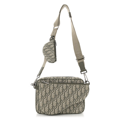 Christian Dior Oblique Saddle Triple Pouch Green 1 of 10