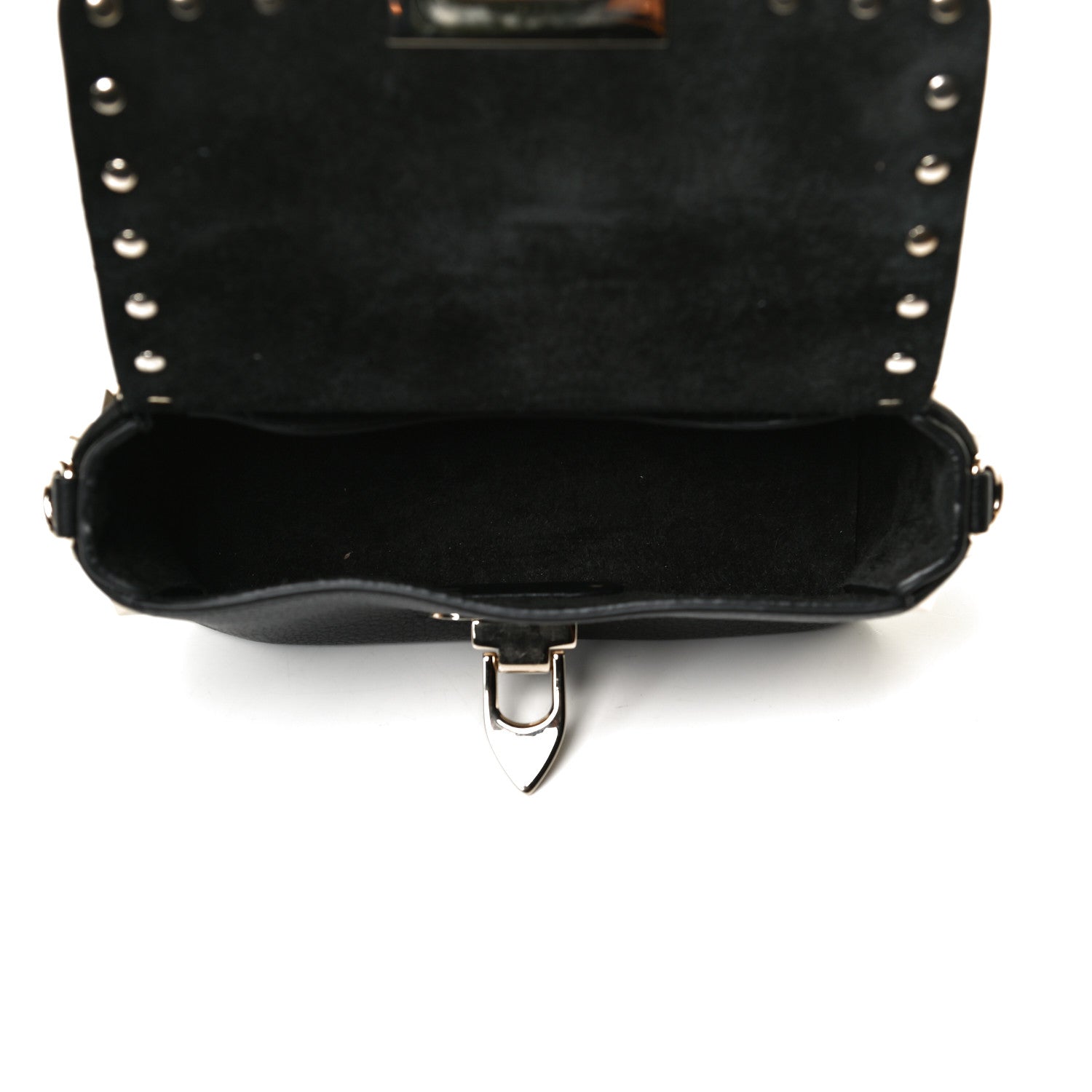 Valentino Garavani Pebbled Calfskin Mini Rockstud Crossbody Bag Black 5 of 12